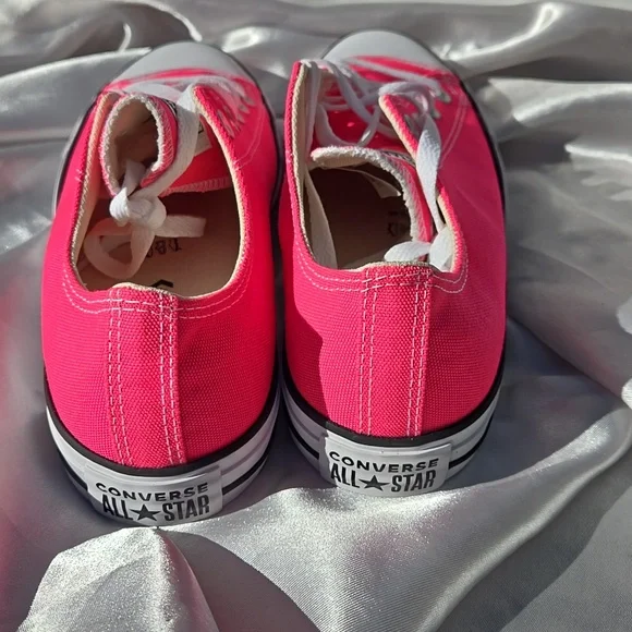 Converse Low Top Sneakers - Hyper Pink with White Accents - Picture 3 of 5